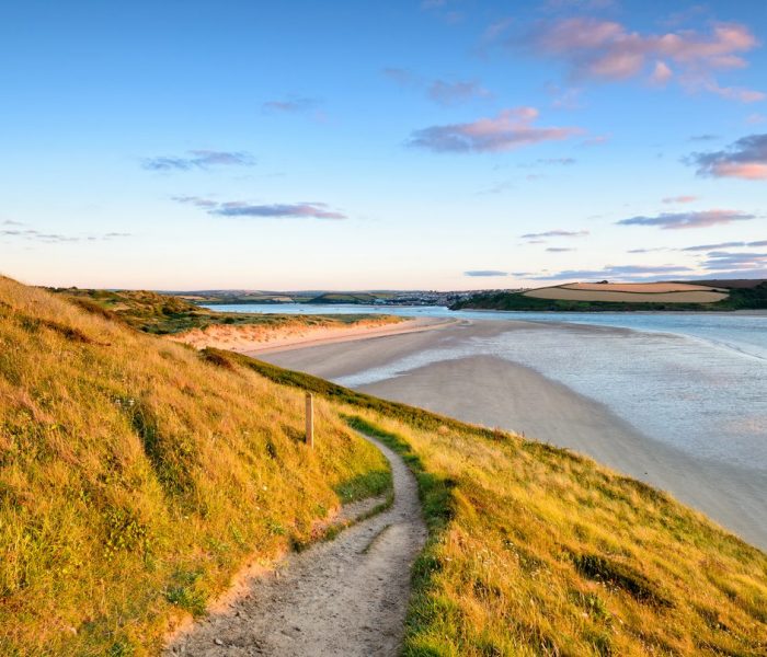 The Camel Estuary at Rock in Cornwall with Padstow in the far distance