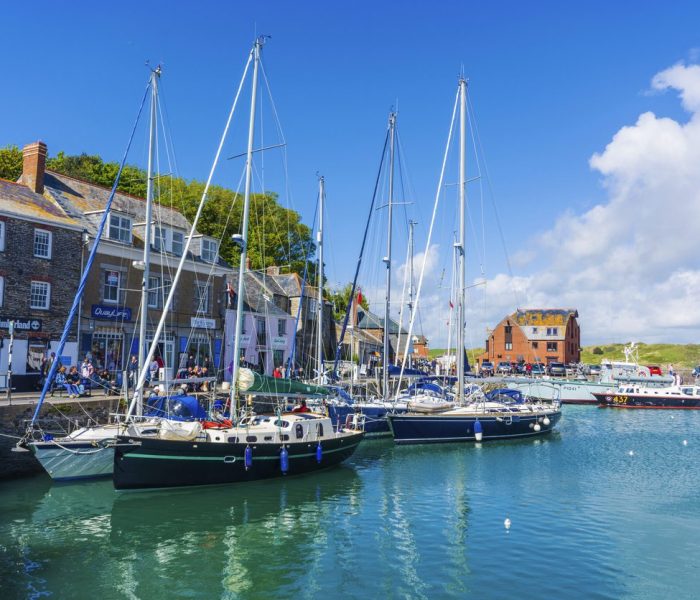 Padstow traditional fishing harbour at  Cornwall
